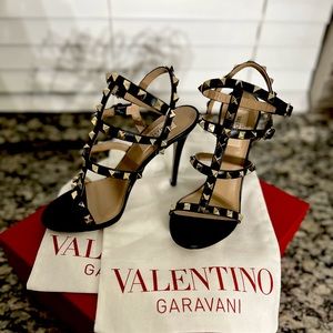 Valentino Garavani Rockstud Ankle Strap Sandals 100mm
